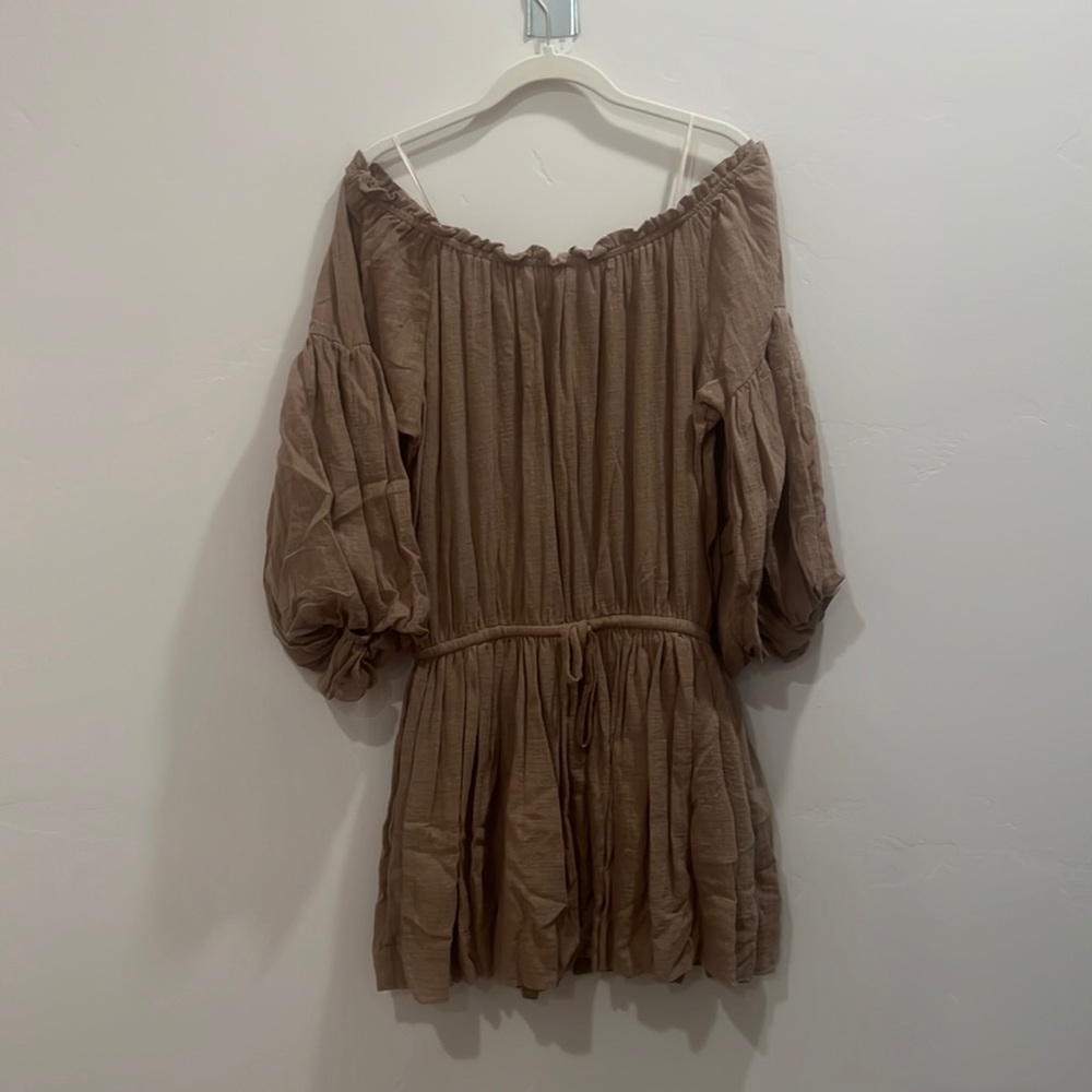 Cotton Pocketed Off The Shoulder Dress